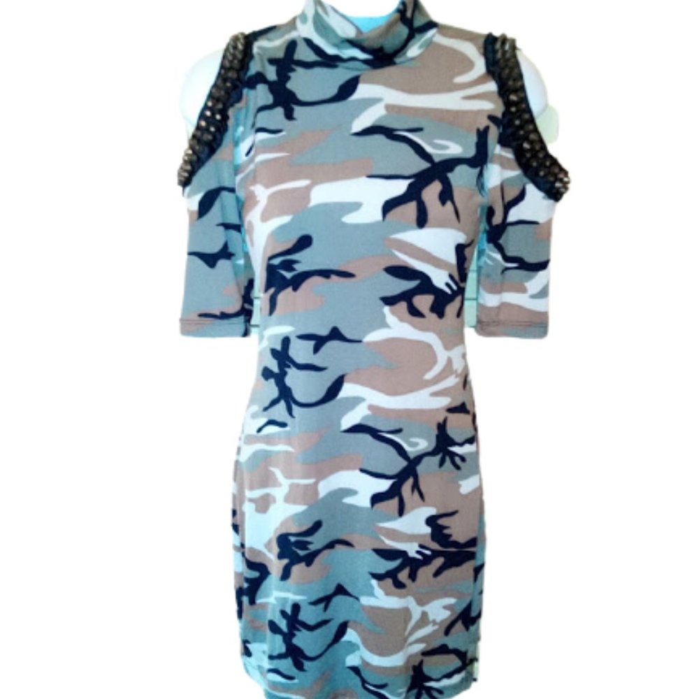 Camo Print Mini Dress Size Teen Medium NWT New